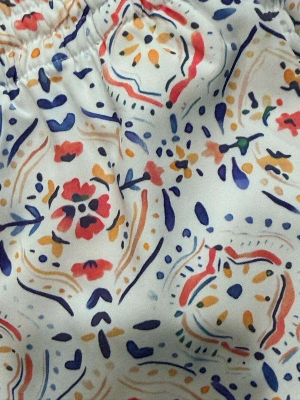 Paisley & Gray Slim Fit 6” White Swim Trunks with Multicolor Tile Print Small